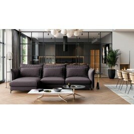 Canapé convertible d'angle droit 3 places VERDURO - Gris clair