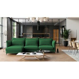Canapé convertible d'angle droit 3 places VERDUR - Vert
