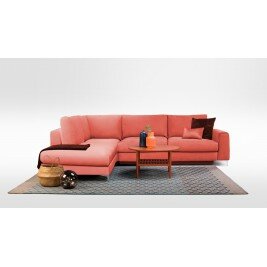 Canapé convertible d'angle droit 4 places FIESOL - Rose