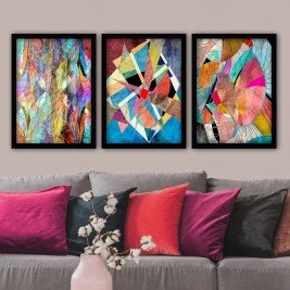 Peinture encadrée (3 pièces) - IDETTA - Multicolore