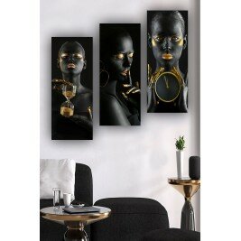 Peinture sur bois (3 pièces) - HOTARU - Multicolore