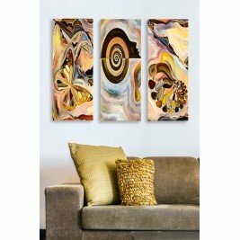 Peinture sur bois (3 pièces) - HOUDA - Multicolore
