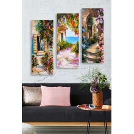 Peinture sur bois (3 pièces) - HRISTINA - Multicolore