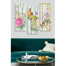 Peinture sur bois (3 pièces) - HROTHGAR - Multicolore