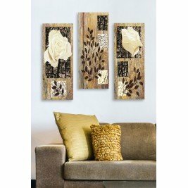 Peinture sur bois (3 pièces) - HUBRECHT - Multicolore