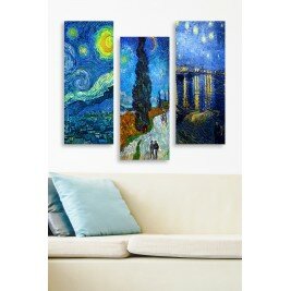 Peinture sur bois (3 pièces) - HUEY - Multicolore
