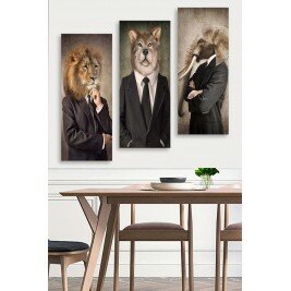 Peinture sur bois (3 pièces) - HUFFIE - Multicolore